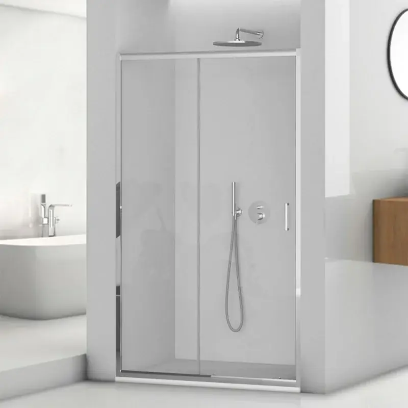 Porta doccia nicchia 110 cm scorrevole trasparente con profilo cromo Tay Prezzo Di Fabbrica