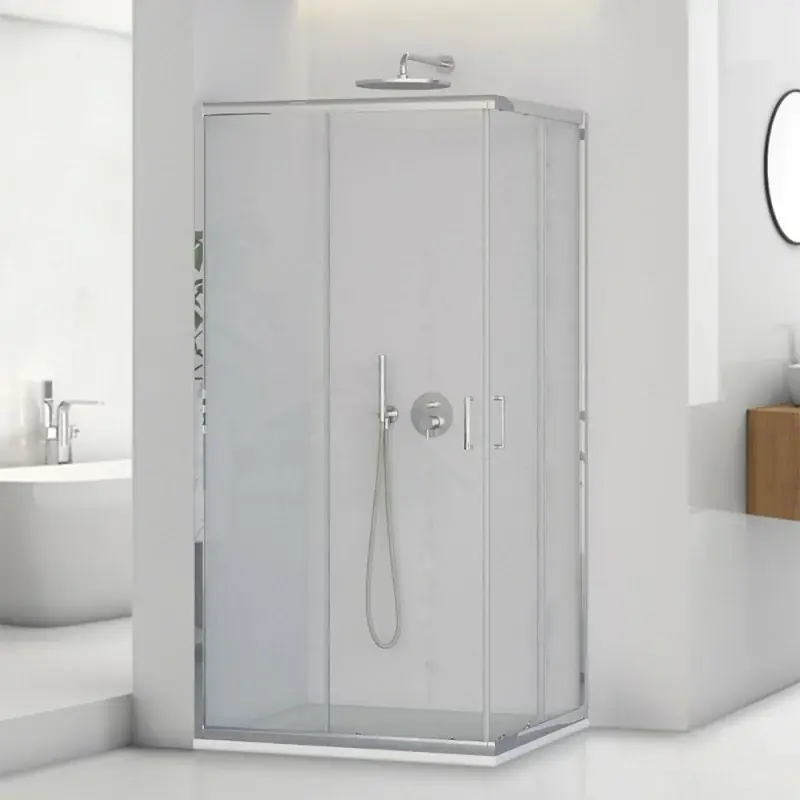 A Buon Prezzo Box doccia angolare 80x80 cm doppio scorrevole vetro trasparente Tay