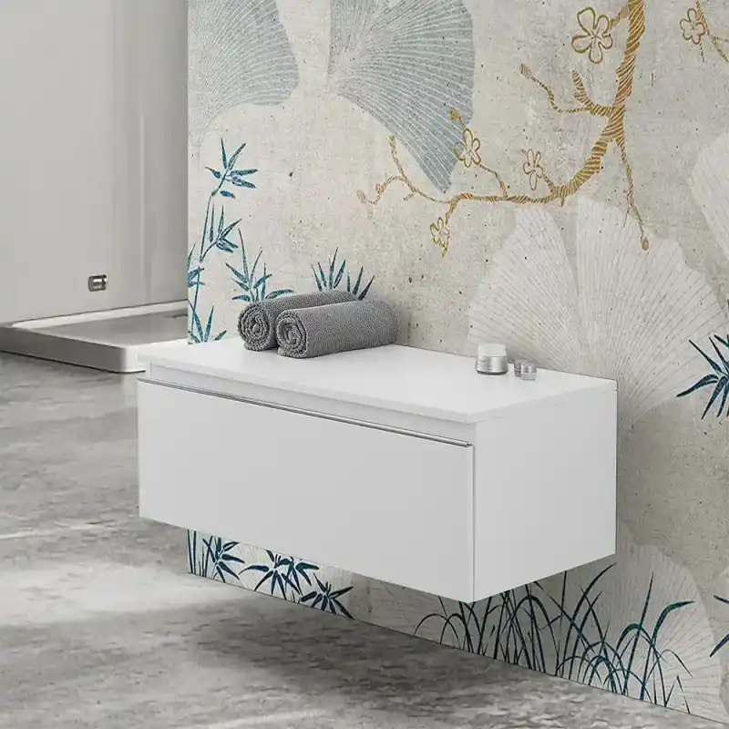 Cassettone sospeso bagno 80 cm bianco lucido Iside Saldi