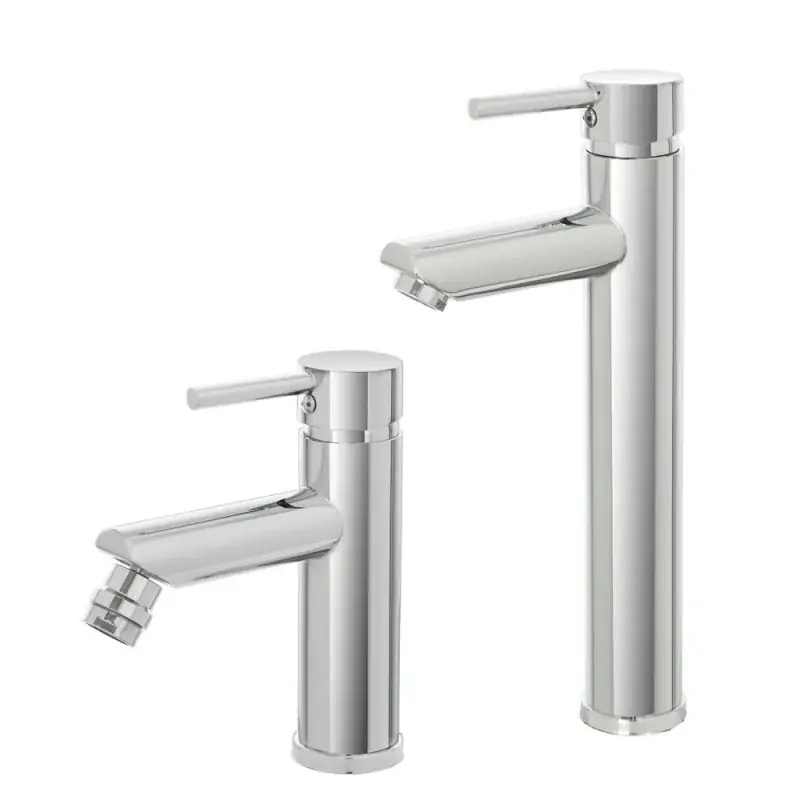 Set miscelatori lavabo alto e bidet cromo lucido con piletta click-clack York Bestseller