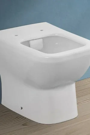 Wc filomuro senza brida in ceramica scarico universale Square Quantità Limitata