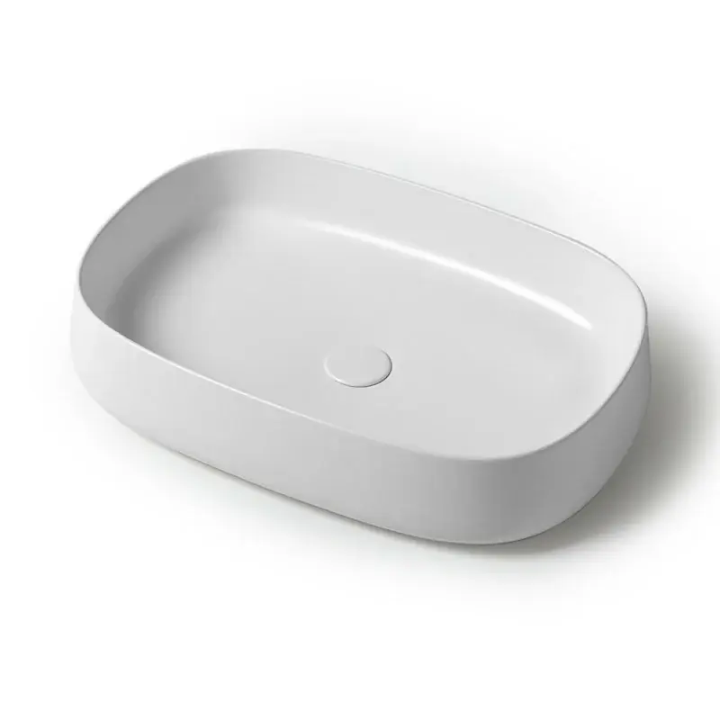 Ordina Subito Lavabo da appoggio 60 cm rettangolare in ceramica bianco lucido Milos