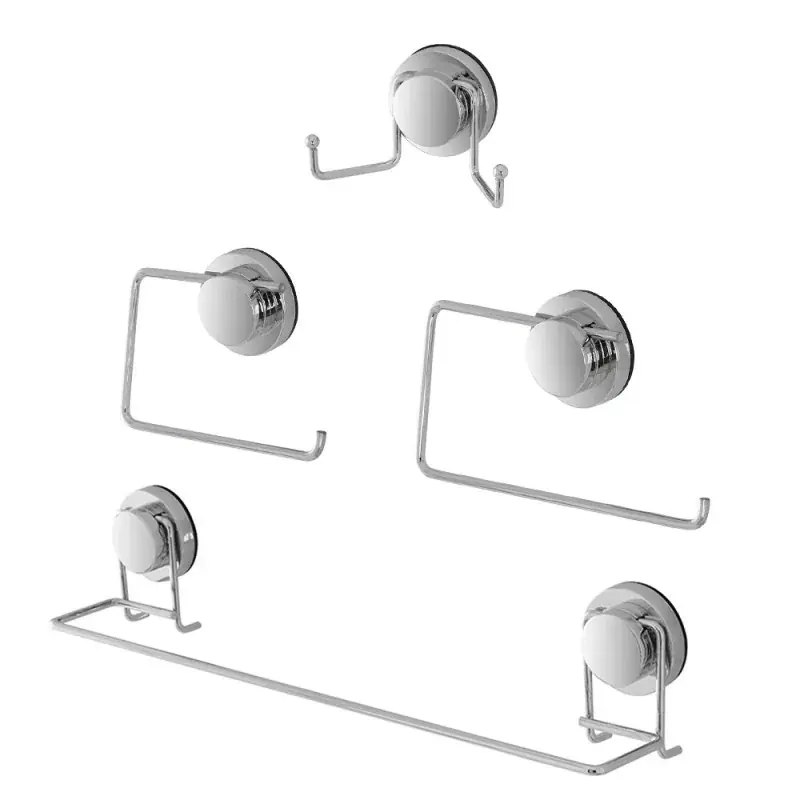 Occasione Set accessori a muro 4 pezzi in acciaio fissaggio con ventosa Dinamik