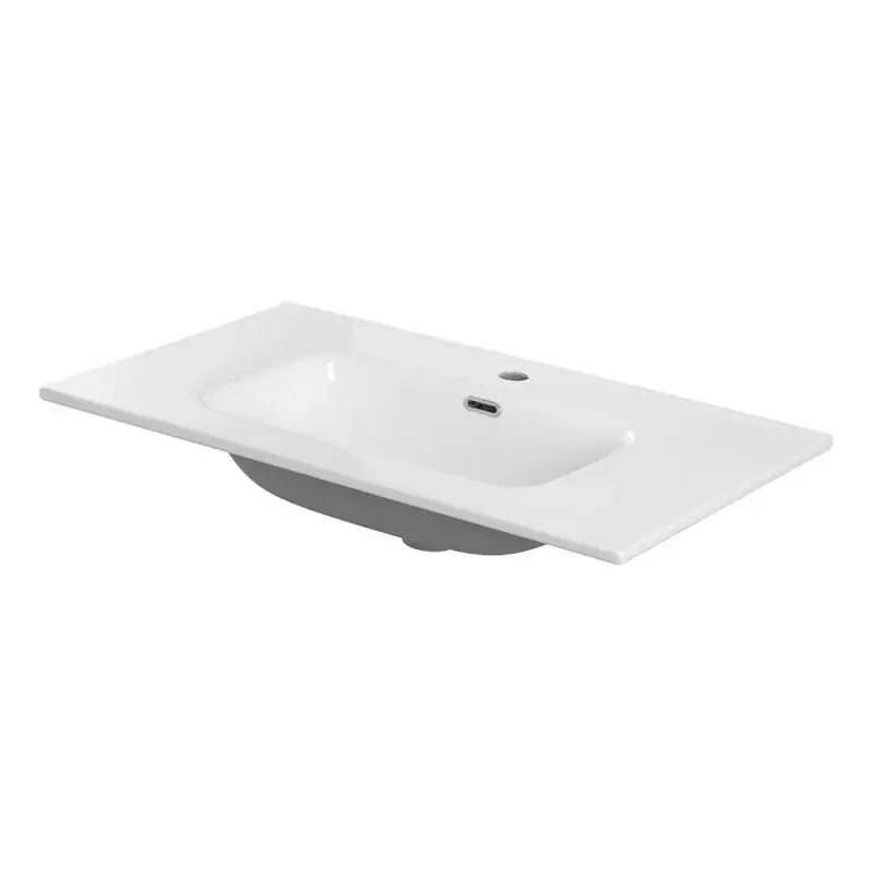 Lavabo da incasso 60x46 cm in ceramica bianco lucido Popolare