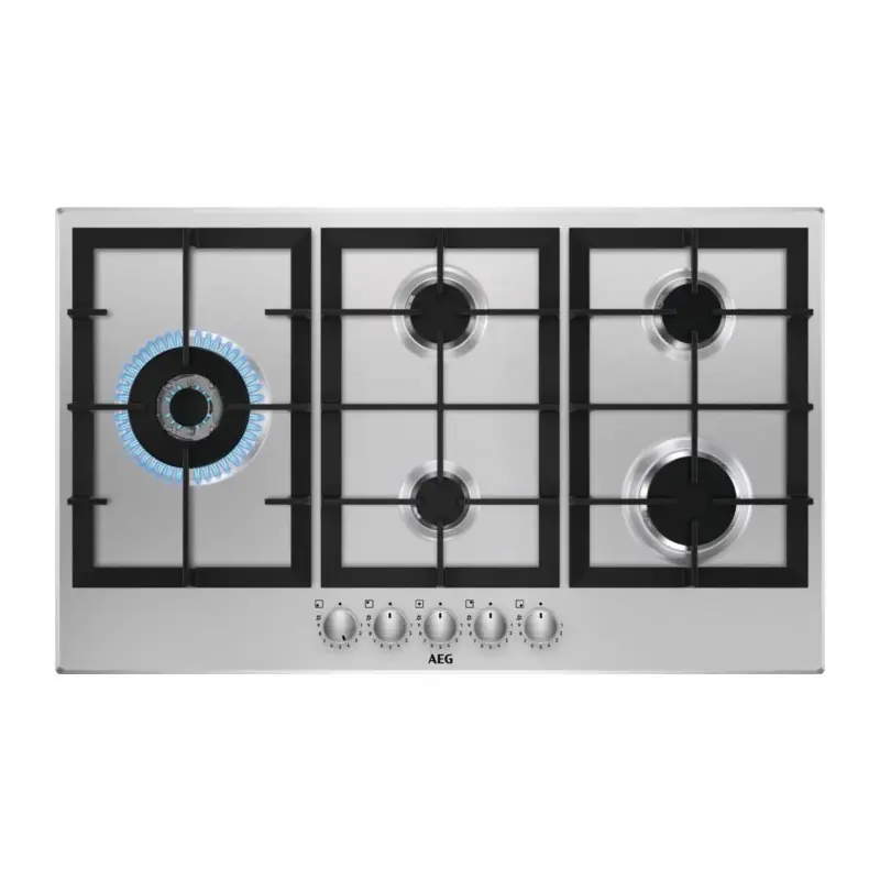 PRONTA CONSEGNA - AEG Piano cottura a gas HGB 95522 SM finitura inox da 90 cm Spedito Oggi