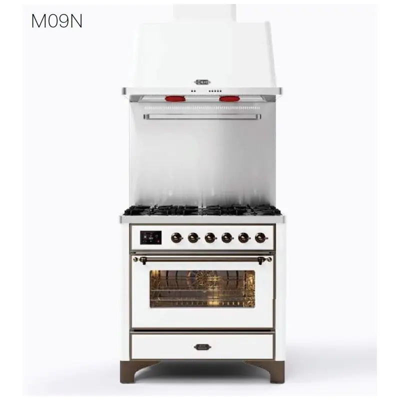 Prezzo Di Fabbrica Ilve Cucina M09N Majestic M09FDNE3 piano cottura 6 fuochi con fry top da 91.1 cm