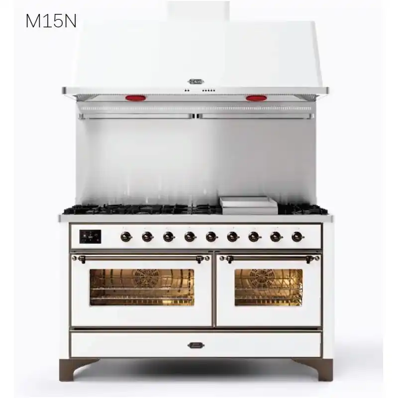 Prezzo Scontato Ilve Cucina M15N Majestic M15FDNE3 doppio forno e piano cottura 9 fuochi con fry top da 151.1 cm