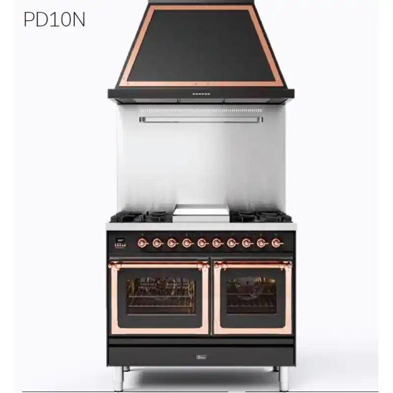 Bestseller Ilve Cucina PD10N da incasso Nostalgie PD10FNE3 doppio forno e piano cottura 6 fuochi con fry top da 100 cm