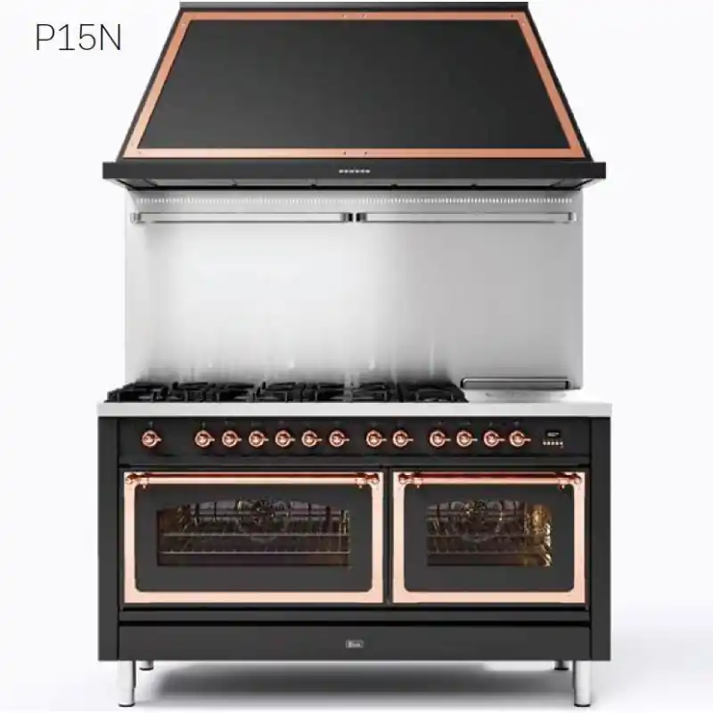 Ilve Cucina P15N da incasso Nostalgie P15FSNE3 doppio forno e piano cottura 7 fuochi con fry top e coupe de feu da 150 cm Occasione