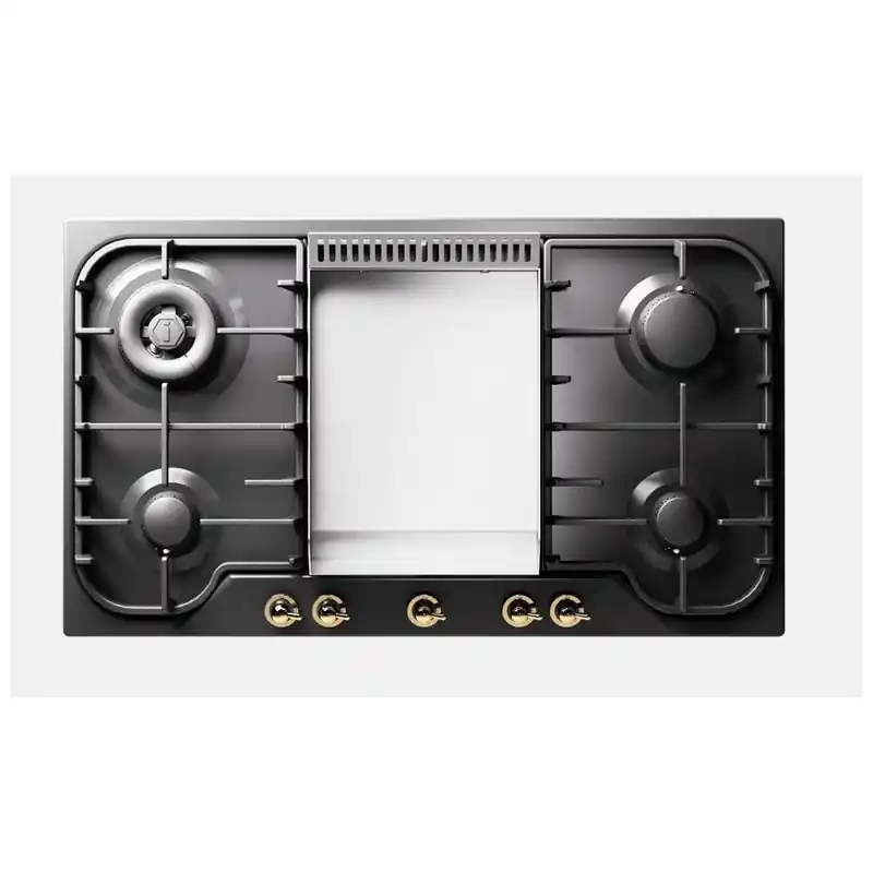 Ilve Piano cottura gas Nostalgie HCB90FCN in acciaio inox o smaltato da 86 cm Offerta Del Giorno