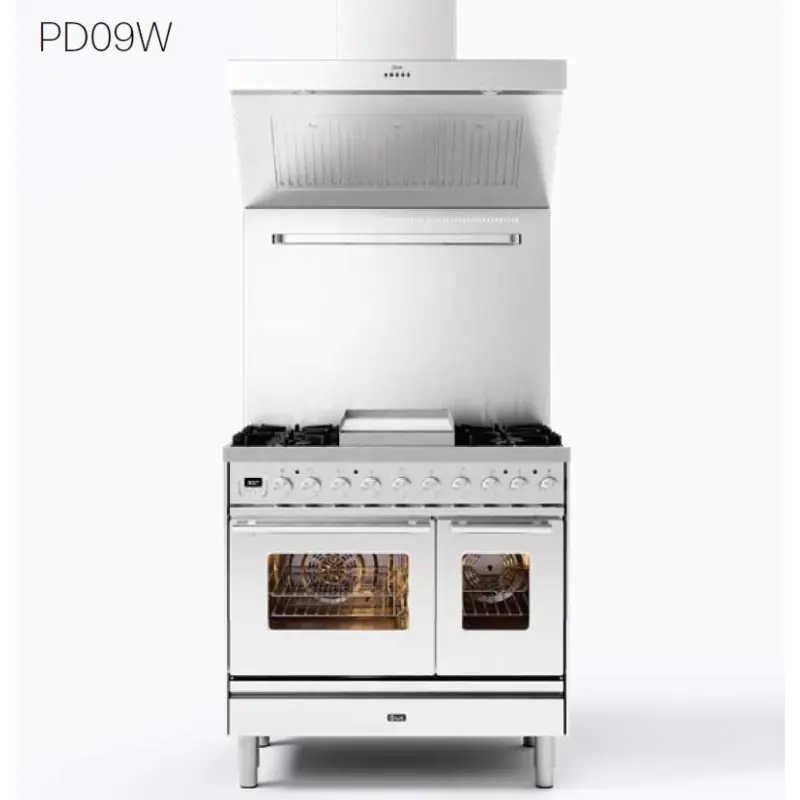 Ilve Cucina PD09W Professional Plus PD096WE3 doppio forno e piano cottura 6 fuochi da 90 cm Professionale