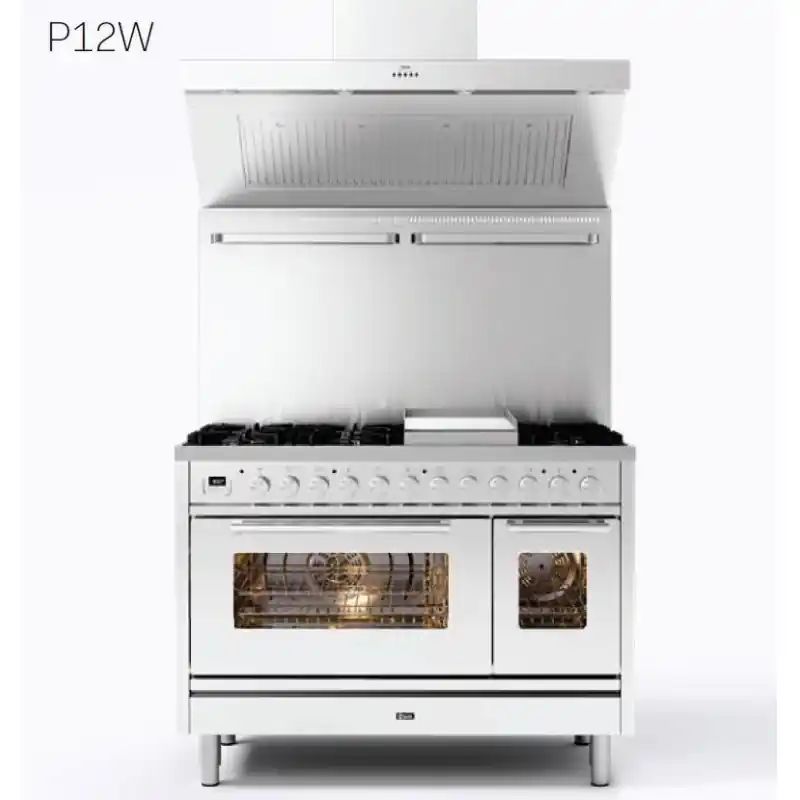 Ilve Cucina P12W Professional Plus P12SWE3 doppio forno e piano cottura 5 fuochi con coupe de feu da 120 cm Direttamente Dal Produttore