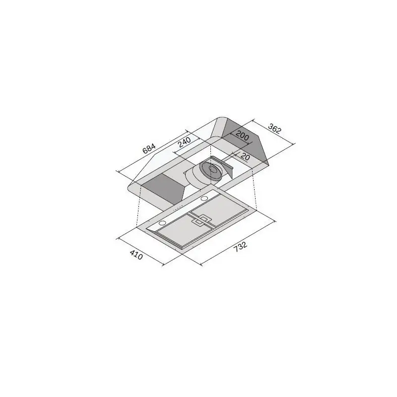 Vendita Finale Ilve Cappa aspirante da incasso IAG90 finitura inox da 73 cm (con motore IAG40712)