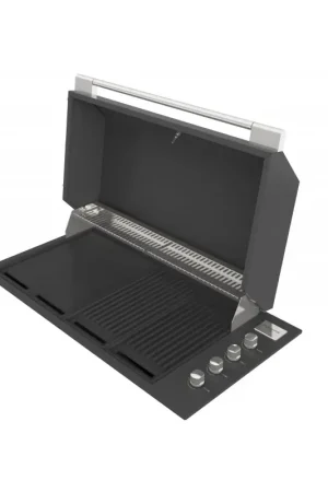 Fulgor Barbecue a gas FOBQ 1000 G MBK finitura acciaio nero opaco da 105 cm Consegna Rapida