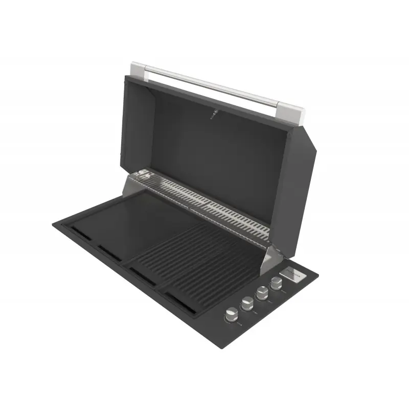 Fulgor Barbecue a gas FOBQ 1000 G MBK finitura acciaio nero opaco da 105 cm Consegna Rapida