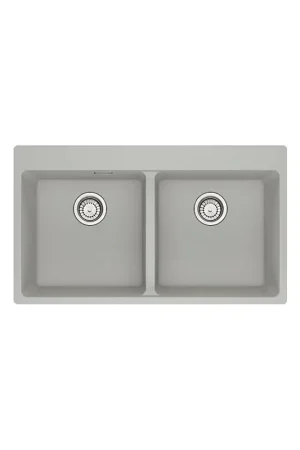 A Buon Prezzo Franke Lavello due vasche Vasche Sopratop Centro MRG 620-39-39 FTL 114.0666.365 finitura fragranite alluminio da 86x50 cm