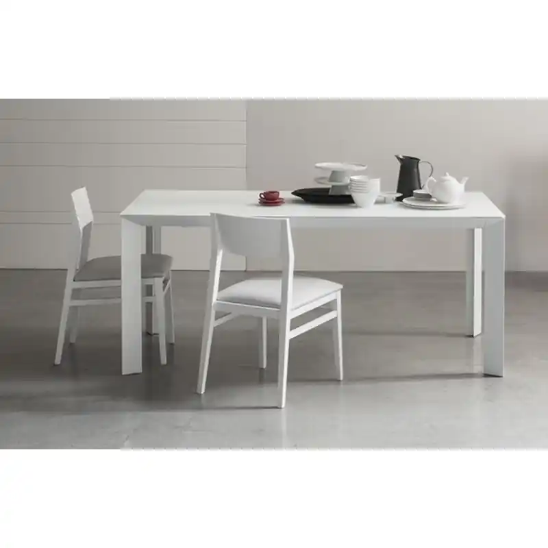 Ordina Subito Maronese Acf Tavolo allungabile DAFNE con struttura in metallo e piano in vetro temperato da L.180(240) cm - Con 1 allunga la