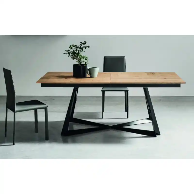 Maronese Acf Tavolo allungabile POKER con struttura in metallo e piano in legno da L.200(250) cm - Con 4 allunghe Promozione Esclusiva