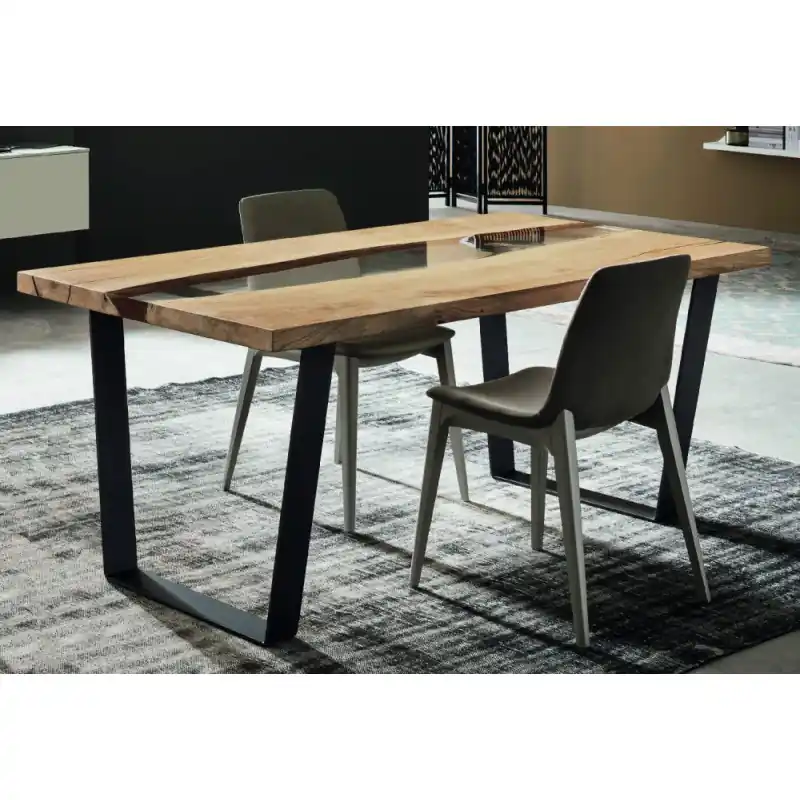 Maronese Acf Tavolo fisso SPRING con struttura in metallo e piano in rovere da L.220 cm Vendita Finale