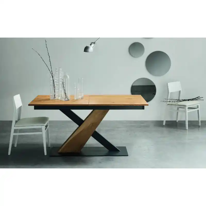 Maronese Acf Tavolo allungabile VENUS con struttura in metallo e piano in legno da L.160(240) cm - Con 2 allunghe centrali Saldi