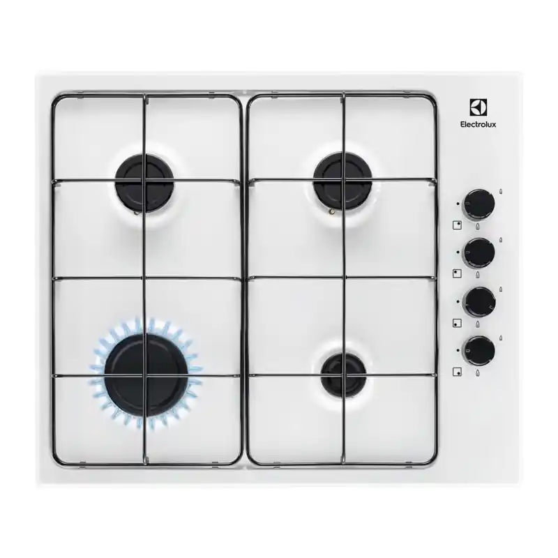 PRONTA CONSEGNA - Electrolux Piano cottura a gas Slim Profile KGS6404W finitura bianco da 60 cm Prezzo Di Fabbrica