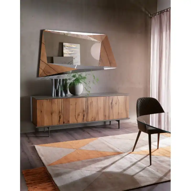 Prezzo Scontato Ozzio Madia Brera art. X302 con basamento in metallo da L.205 cm e H.75 cm - 4 ante