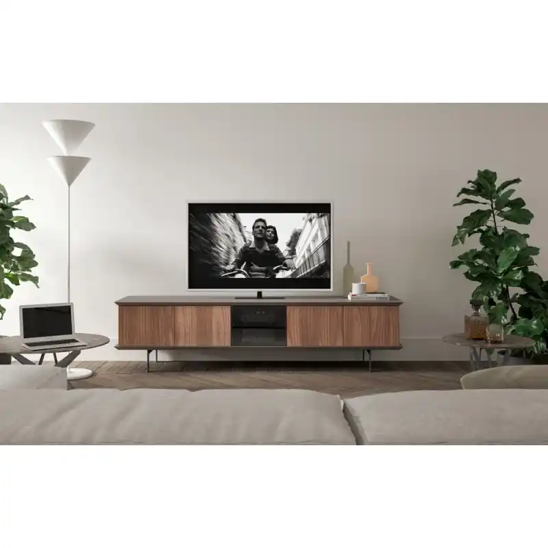 Offerta Speciale Ozzio Madia Brera TV art. X309 con basamento in metallo da L.224 cm e H.44.5/57 cm - 5 ante
