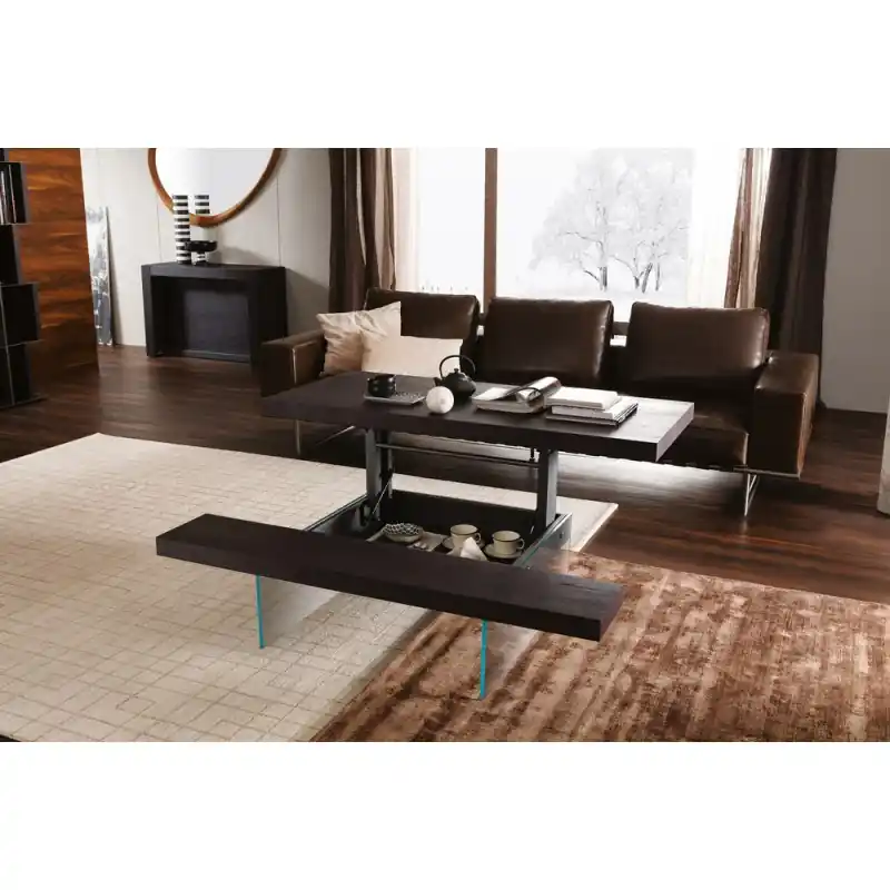 Ozzio Tavolino trasformabile Markus art. T063 con struttura in metallo e vetro e piano a scelta da 140x90 cm Compra Oggi Stesso