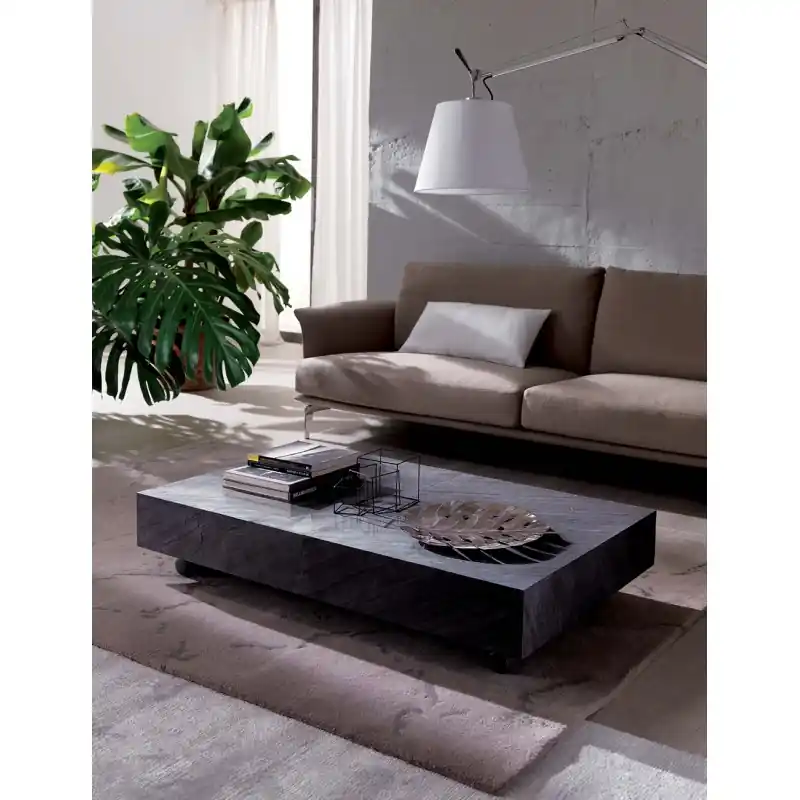 Spedizione Espresso Ozzio Tavolino trasformabile Box Legno art. T111 con struttura in metallo e piano a scelta da 120x75 cm - Con 2 allunghe inte