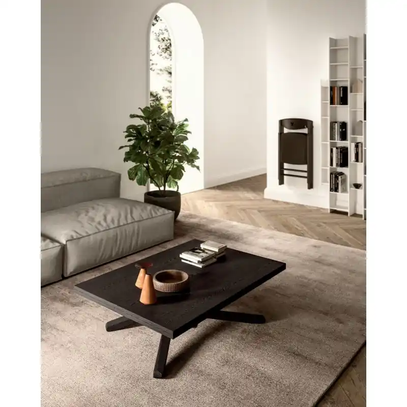 Ozzio Tavolino trasformabile Su&Giù art. T101 con struttura in rovere e piano in rovere da 115x75 cm - Con piano a libro Novità