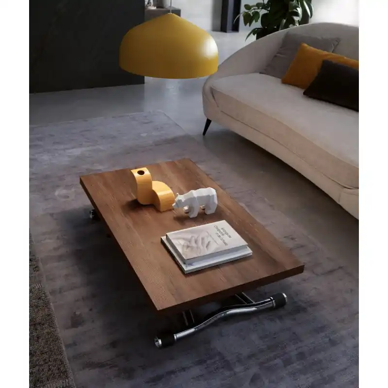 Compra Adesso Ozzio Tavolino trasformabile Sydney art. T121 con struttura in metallo e piano in ecolegno da 100x60 cm - Con piano a libro