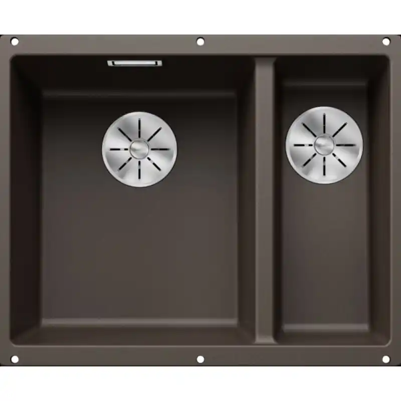 Promo Stagionale PRONTA CONSEGNA - Blanco Lavello una vasca SX con vaschetta SUBLINE 340/160-U 1515057 finitura caffè da 55.5x46 cm - Sottotop