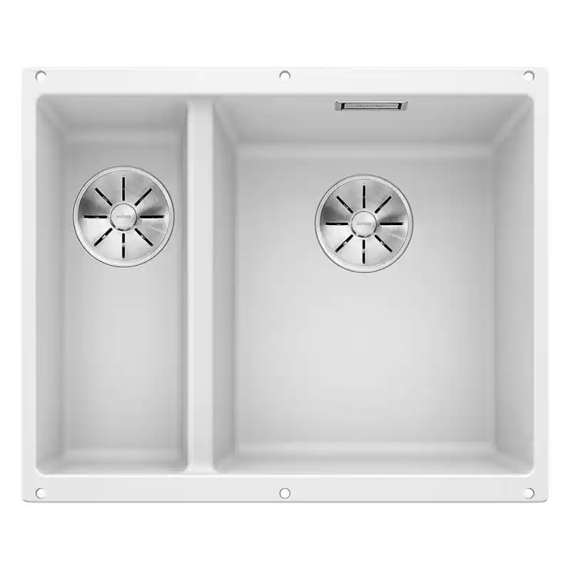Blanco Lavello una vasca DX con vaschetta SUBLINE 340/160-U 1520406 finitura bianco da 55.5x46 cm - Sottotop Saldi