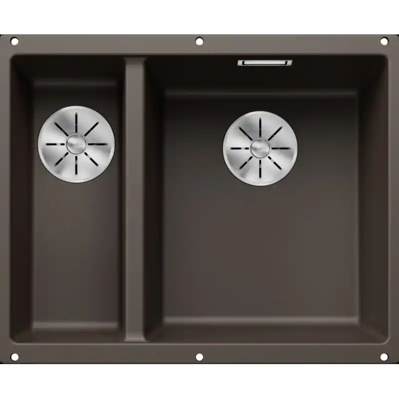 Blanco Lavello una vasca DX con vaschetta SUBLINE 340/160-U 1520410 finitura caffè da 55.5x46 cm - Sottotop Novità