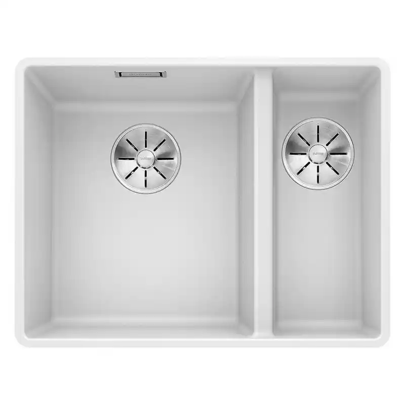 Blanco Lavello una vasca SX con vaschetta SUBLINE 340/160-F 1519805 finitura bianco da 55.2x42.7 cm - Filotop Spedizione Espresso