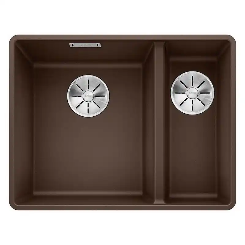 Promozione PRONTA CONSEGNA - Blanco Lavello una vasca SX con vaschetta SUBLINE 340/160-F 1519807 finitura caffè da 55.2x42.7 cm - Filotop