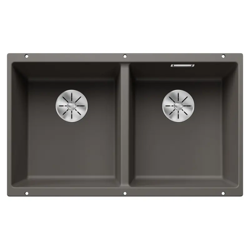 Blanco Lavello due vasche SUBLINE 350/350-U 1527347 finitura grigio vulcano da 75.5x46 cm - Sottotop Offerta Lampo