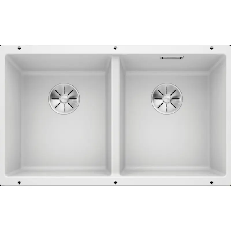 PRONTA CONSEGNA - Blanco Lavello due vasche SUBLINE 350/350-U 1518594 finitura bianco da 75.5x46 cm - Sottotop Affare