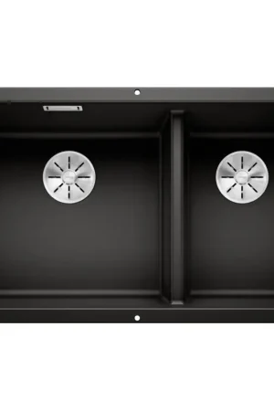 Vendita Finale PRONTA CONSEGNA - Blanco Lavello due vasche SUBLINE 430/270-U 1525991 finitura nero da 75.5x46 cm - Sottotop