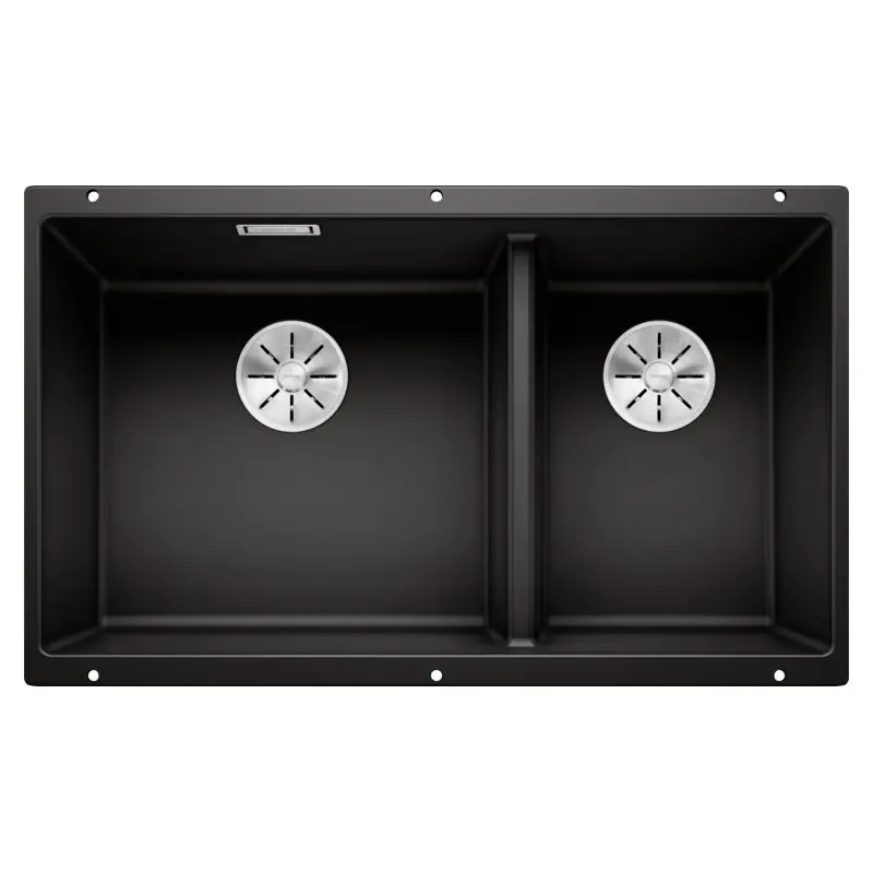 Vendita Finale PRONTA CONSEGNA - Blanco Lavello due vasche SUBLINE 430/270-U 1525991 finitura nero da 75.5x46 cm - Sottotop