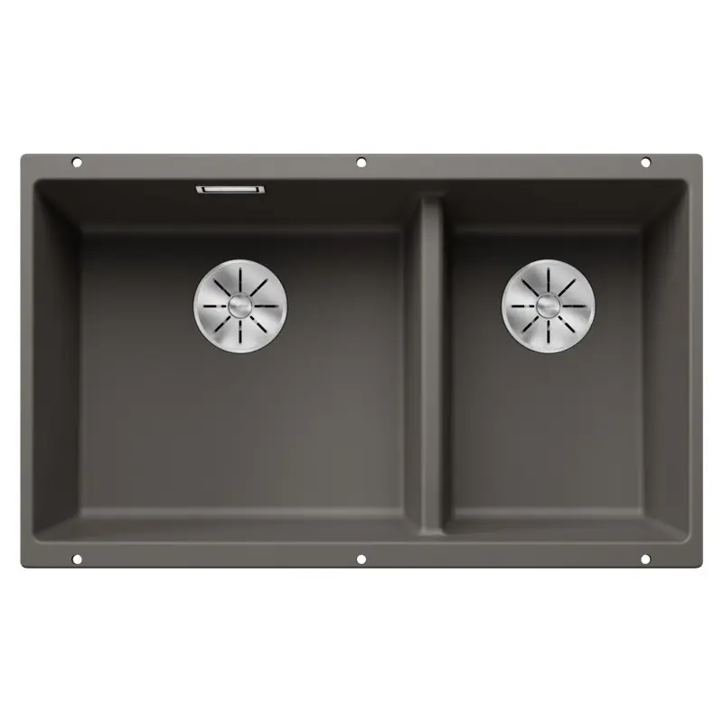 Blanco Lavello due vasche SUBLINE 430/270-U 1527350 finitura grigio vulcano da 75.5x46 cm - Sottotop Consegna Rapida
