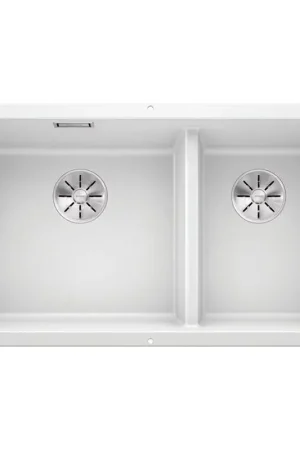 A Buon Prezzo PRONTA CONSEGNA - Blanco Lavello due vasche SUBLINE 430/270-U 1523155 finitura bianco da 75.5x46 cm - Sottotop