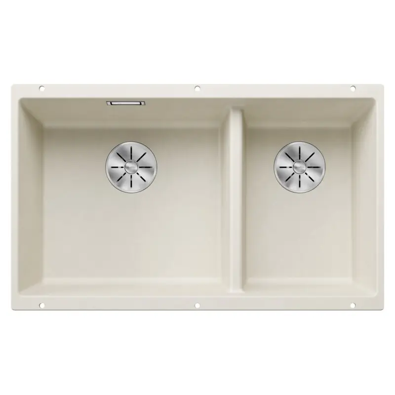 PRONTA CONSEGNA - Blanco Lavello due vasche SUBLINE 430/270-U 1527167 finitura soft white da 75.5x46 cm - Sottotop Spedizione Espresso
