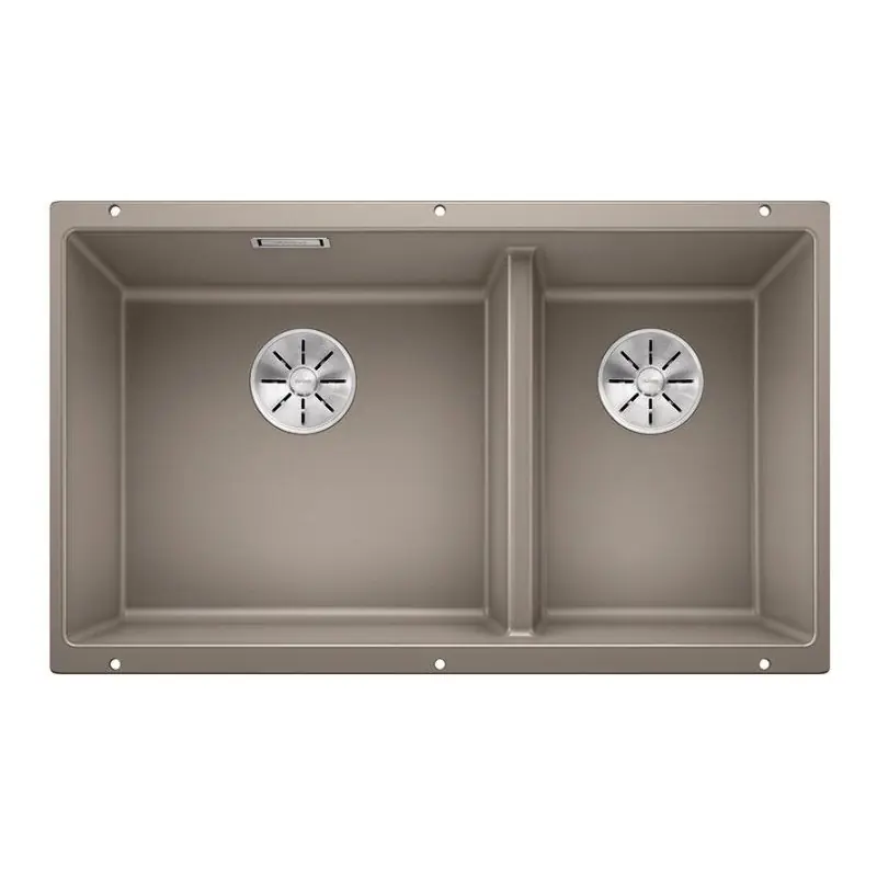 Compra Online PRONTA CONSEGNA - Blanco Lavello due vasche SUBLINE 430/270-U 1523158 finitura tartufo da 75.5x46 cm - Sottotop