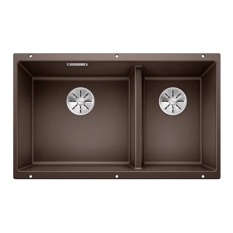 PRONTA CONSEGNA - Blanco Lavello due vasche SUBLINE 430/270-U 1523160 finitura caffè da 75.5x46 cm - Sottotop Solo Oggi