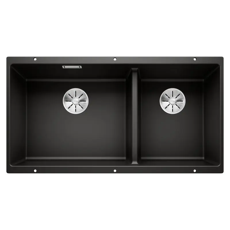 PRONTA CONSEGNA - Blanco Lavello due vasche SUBLINE 480/320-U 1525993 finitura nero da 85.5x46 cm - Sottotop Super Prezzo