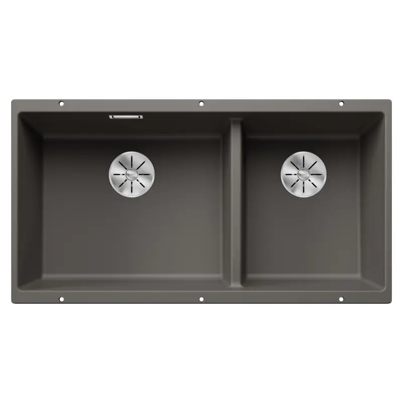 Offerta Speciale Blanco Lavello due vasche SUBLINE 480/320-U 1527351 finitura grigio vulcano da 85.5x46 cm - Sottotop