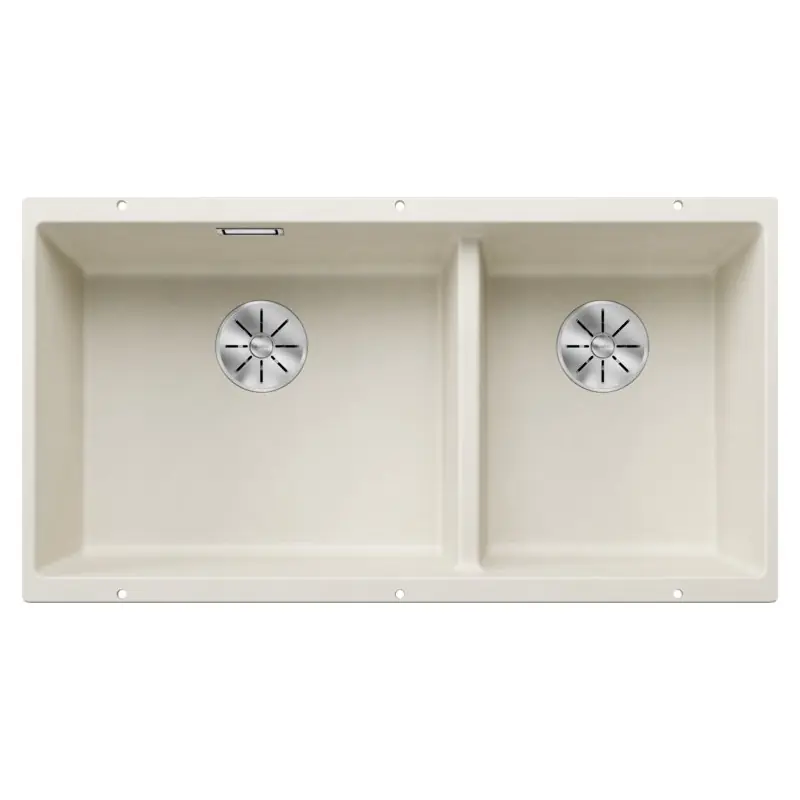Subito Disponibile PRONTA CONSEGNA - Blanco Lavello due vasche SUBLINE 480/320-U 1527168 finitura soft white da 85.5x46 cm - Sottotop