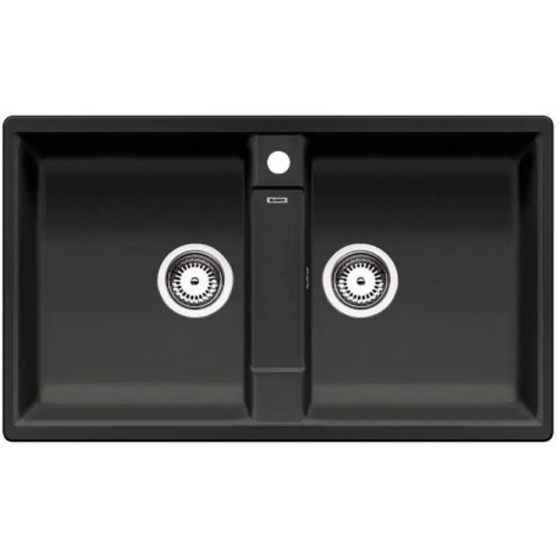 PRONTA CONSEGNA - Blanco Lavello due vasche LEGRA 9 1536029 finitura nero da 86x50 cm - Sopratop Spedizione Espresso