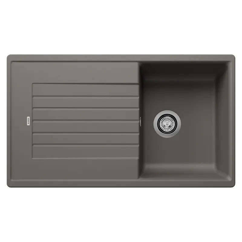 Blanco Lavello una vasca con gocciolatoio ZIA 45 SL 1527384 finitura grigio vulcano da 86x50 cm - Sopratop Soddisfatti O Rimborsati